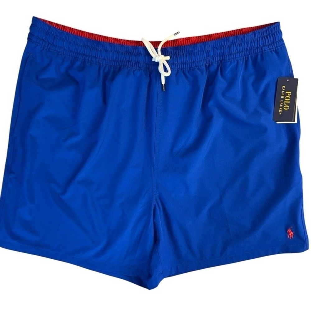 Polo Ralph Lauren Mens 3XLT‎ Royal Blue Swim Shorts Red Pony NWT